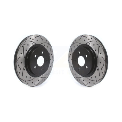 Front Coated Drilled Slotted Disc Brake Rotors Pair For Subaru Crosstrek Impreza KD-100410
