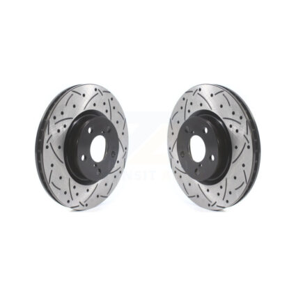 Front Drill Slot Brake Rotor Pair For 17-21 Subaru Impreza With 276mm Diameter KD-100411