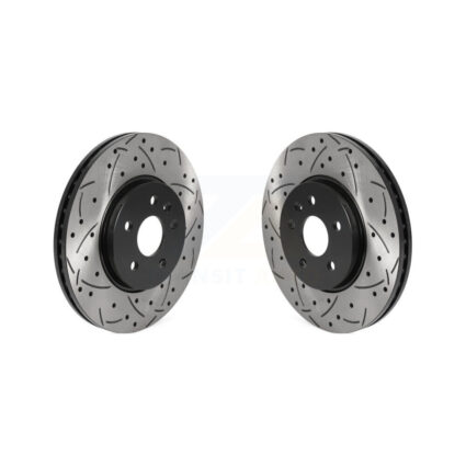 Front Coated Drilled Slotted Disc Brake Rotors Pair For Chevrolet Buick Encore Trax Sonic KD-100425