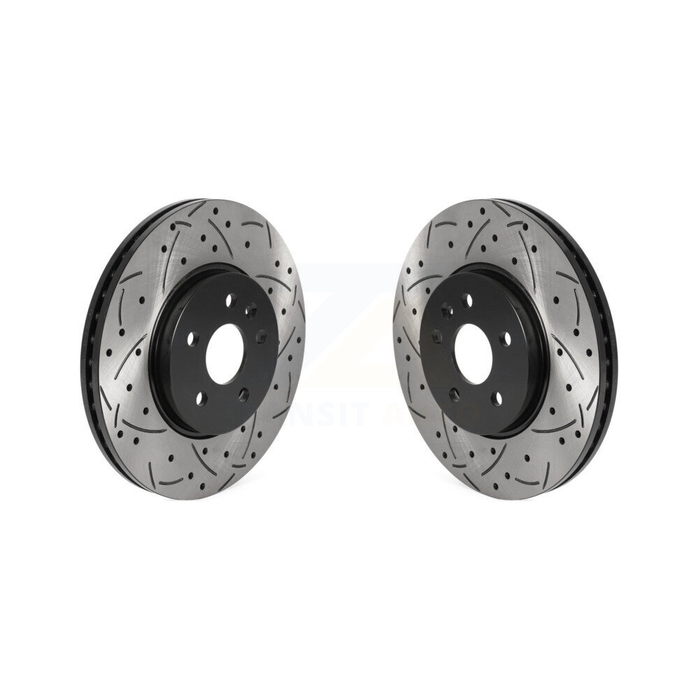 Front Coated Drilled Slotted Disc Brake Rotors Pair For Chevrolet Buick Encore Trax Sonic KD-100425