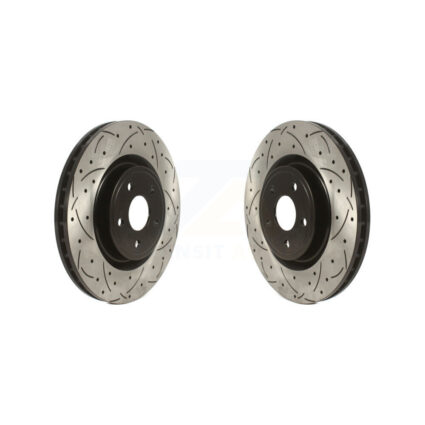Front Coated Drilled Slotted Disc Brake Rotors Pair For Jeep Grand Cherokee Dodge Durango KD-100430