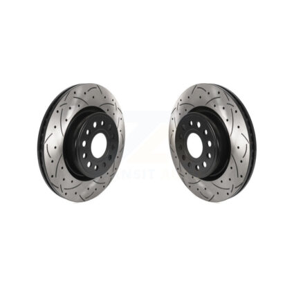 Front Coated Drilled Slotted Disc Brake Rotors Pair For Ram 1500 KD-100432