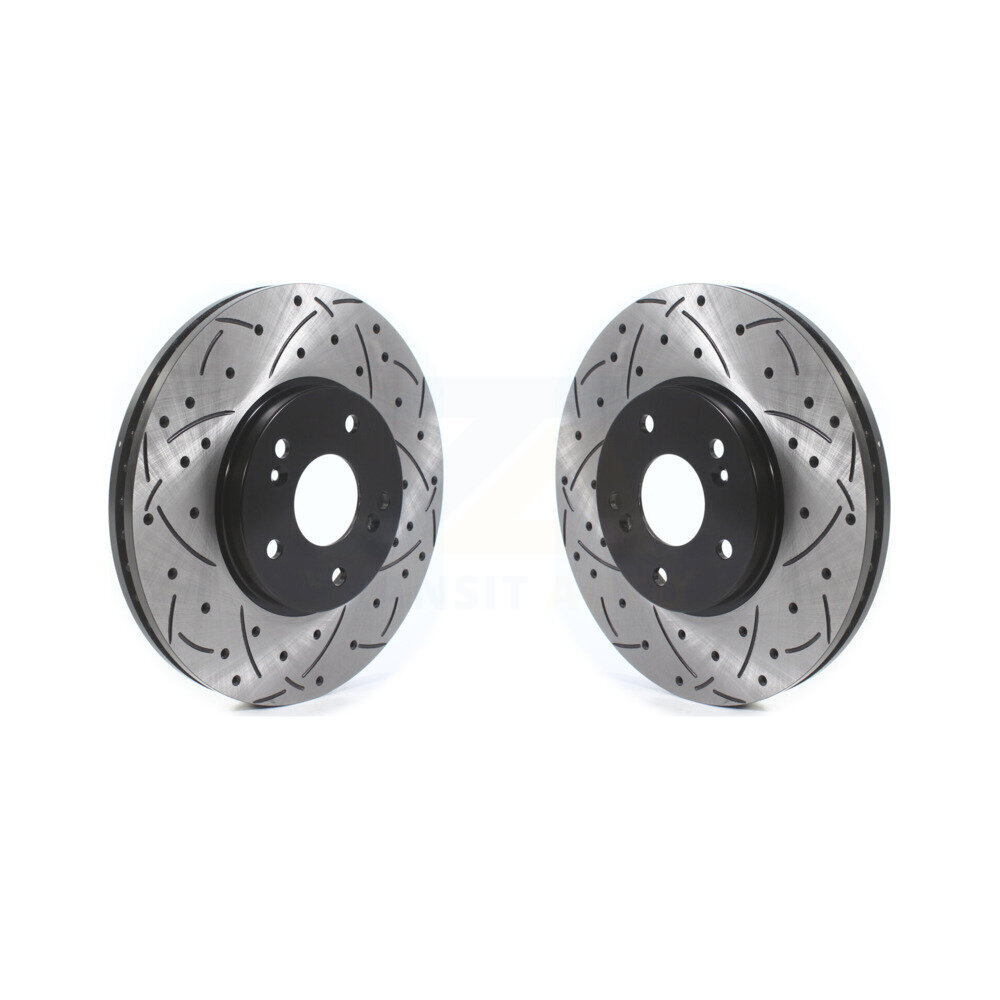 Front Drill Slot Disc Brake Rotors Pair For Honda Accord Acura TSX Pilot TL Odyssey MDX CL KD-100433