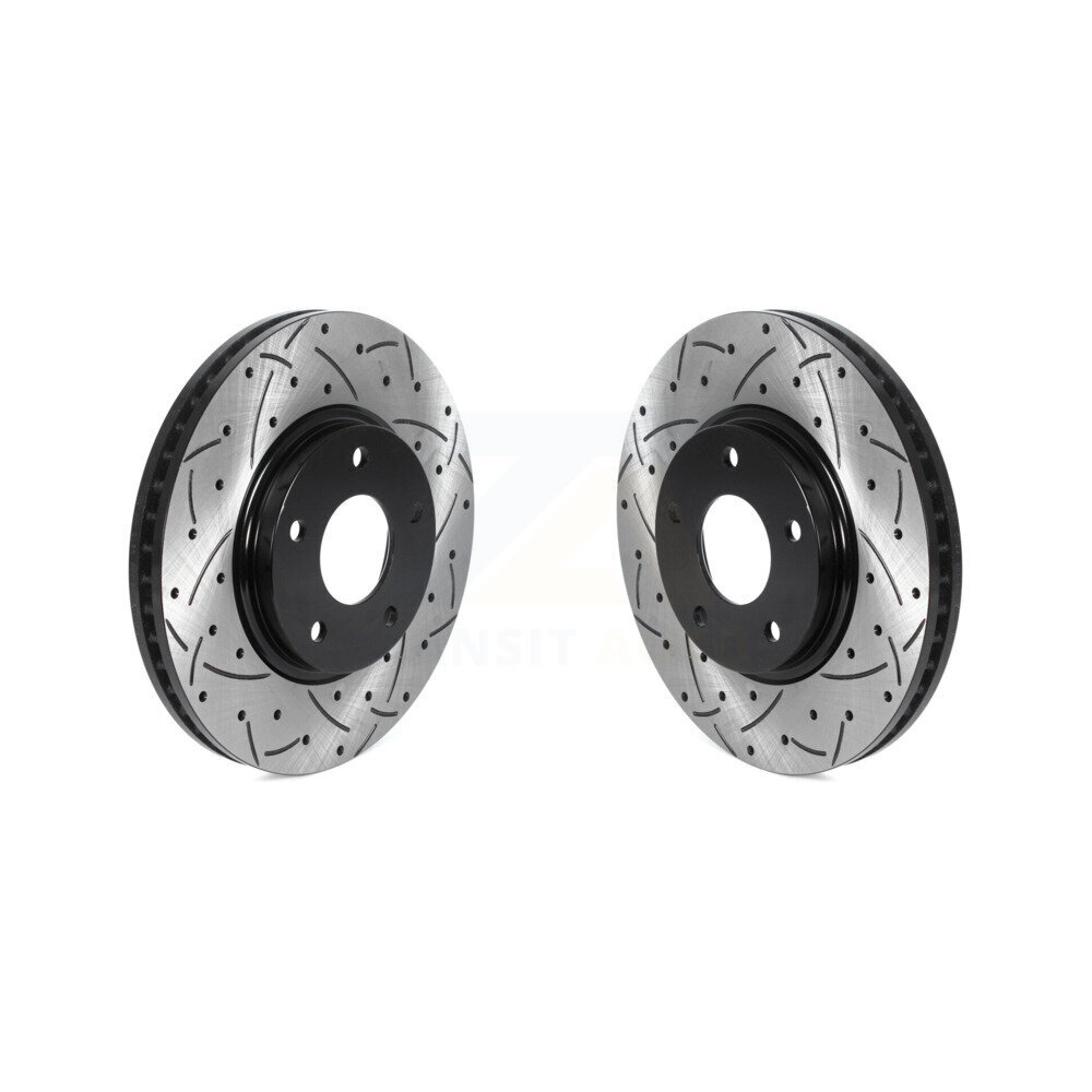 Front Coated Drilled Slotted Disc Brake Rotors Pair For Nissan Quest INFINITI Q45 M45 KD-100435
