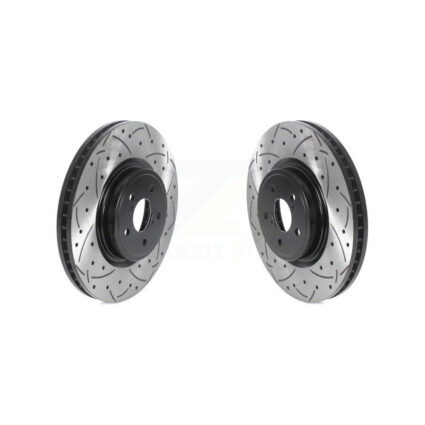 Front Coated Drilled Slotted Disc Brake Rotors Pair For Subaru Forester Outback Legacy KD-100436