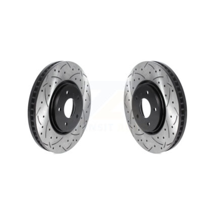 Front Coated Drilled Slotted Disc Brake Rotors Pair For INFINITI FX35 FX45 FX37 QX70 KD-100439
