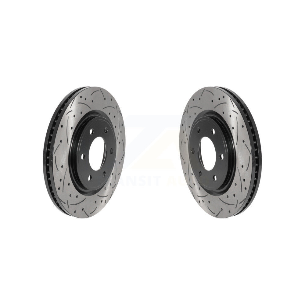 Front Coated Drilled Slot Disc Brake Rotor Pair For Nissan TITAN INFINITI Armada QX80 QX56 KD-100441