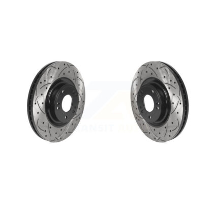 Front Coated Drilled Slotted Disc Brake Rotors Pair For Hyundai Genesis KD-100442