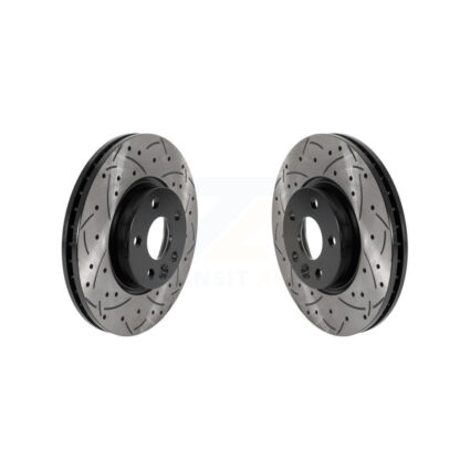 Front Drilled Slot Brake Rotor Pair For Volvo Land Rover Range Evoque XC70 S60 V60 S80 V70 KD-100443