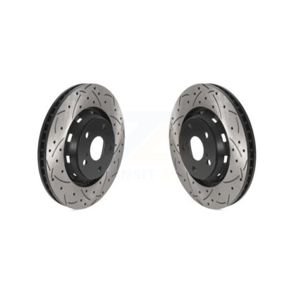 Front Coated Drilled Slotted Disc Brake Rotors Pair For 2009-2016 Toyota Venza KD-100444