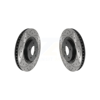Front Drilled Slot Brake Rotors Pair For Hyundai Kia Tucson Sportage Optima Sonata Cadenza KD-100446