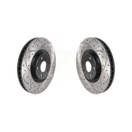 Front Coated Drilled Slotted Disc Brake Rotors Pair For Audi A6 Quattro A7 KD-100447