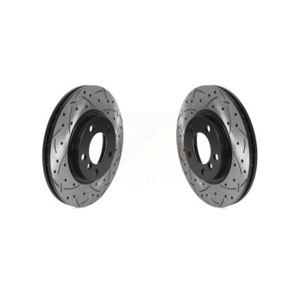 Front Coated Drilled Slotted Disc Brake Rotors Pair For Mini Cooper Countryman Paceman KD-100448