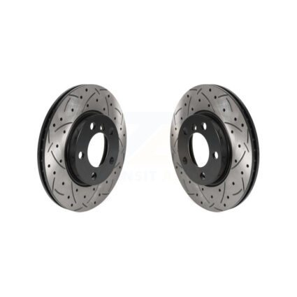Front Coated Drilled Slotted Disc Brake Rotors Pair For Mini Cooper Countryman Paceman KD-100449