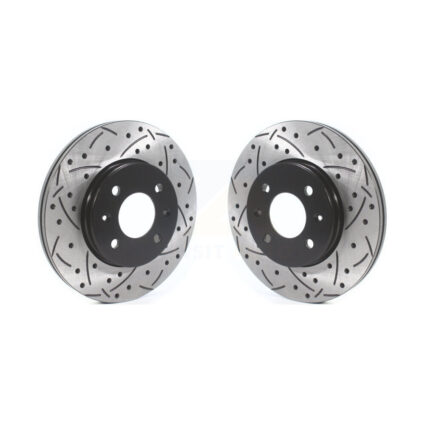 Front Coated Drilled Slotted Disc Brake Rotors Pair For Hyundai Accent Kia Rio KD-100450