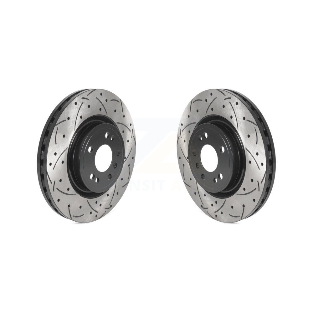 Front Coated Drill Slot Disc Brake Rotor Pair For Mercedes-Benz ML350 GLE350 ML250 GLE300d KD-100451