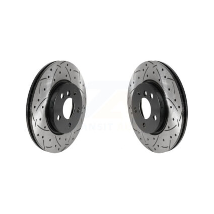 Front Coated Drilled Slotted Disc Brake Rotors Pair For Mini Cooper Clubman KD-100452