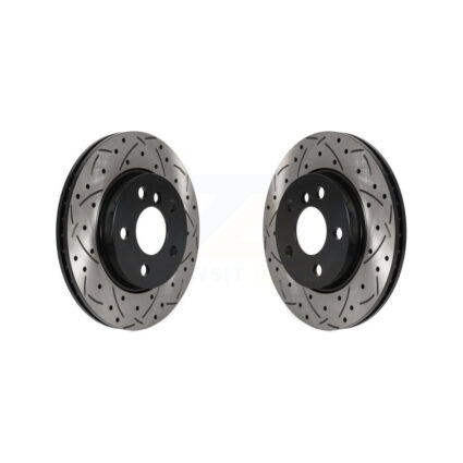 Front Coated Drilled Slotted Disc Brake Rotors Pair For Mini Cooper KD-100453
