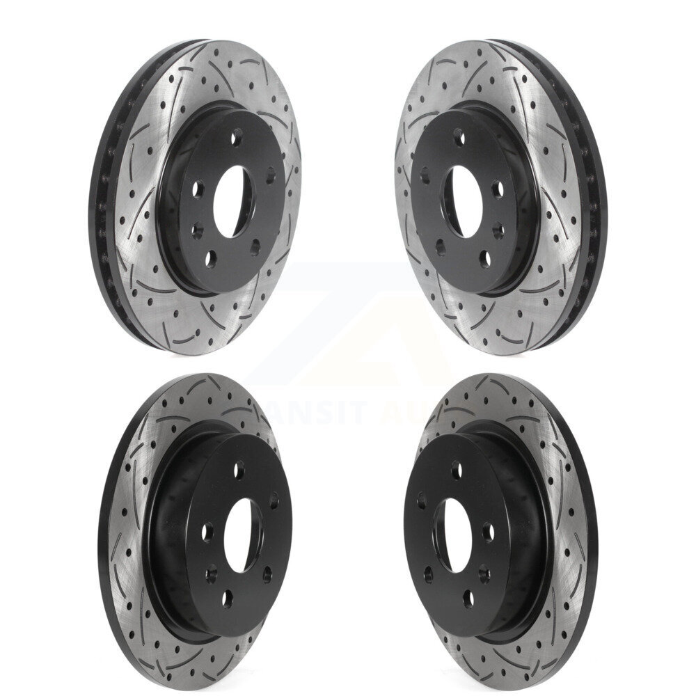 Front Rear Coated Drilled Slotted Disc Brake Rotors Kit For Chevrolet Malibu Limited KD-100456