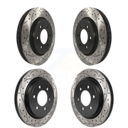 Front Rear Drilled Slot Disc Brake Rotors Kit For Ford F-150 Expedition Lincoln Navigator KD-100464