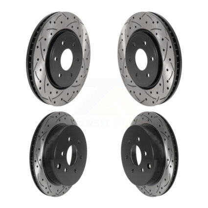 Front Rear Coat Drill Slot Disc Brake Rotors Kit For Nissan Frontier Xterra Suzuki Equator KD-100476
