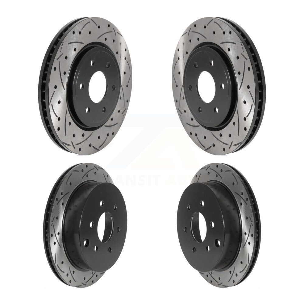 Front Rear Coat Drill Slot Disc Brake Rotors Kit For Nissan Frontier Xterra Suzuki Equator KD-100476