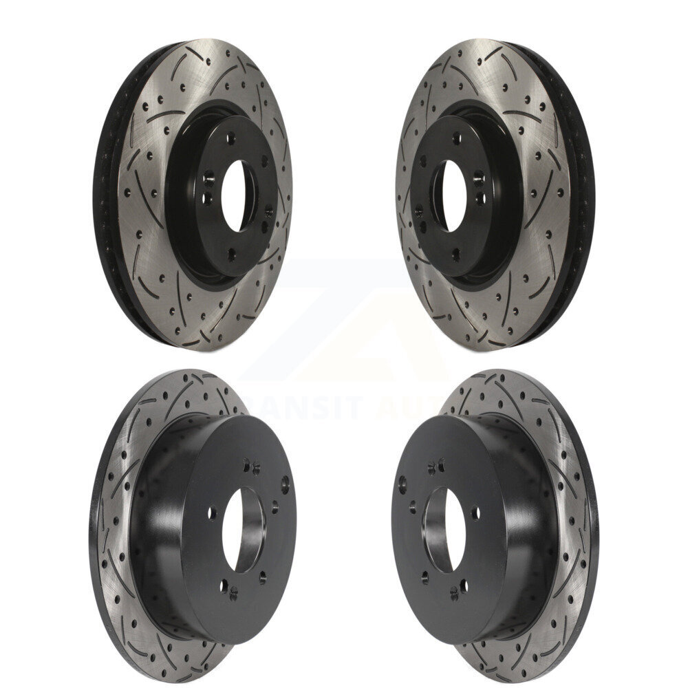 Front Rear Coated Drilled Slotted Disc Brake Rotors Kit For Hyundai Tucson Kia Sportage KD-100477