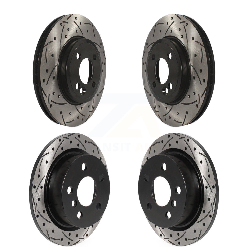 Front Rear Coated Drilled Slotted Disc Brake Rotors Kit For 2015 Mini Cooper 2.0L/1.5L KD-100485
