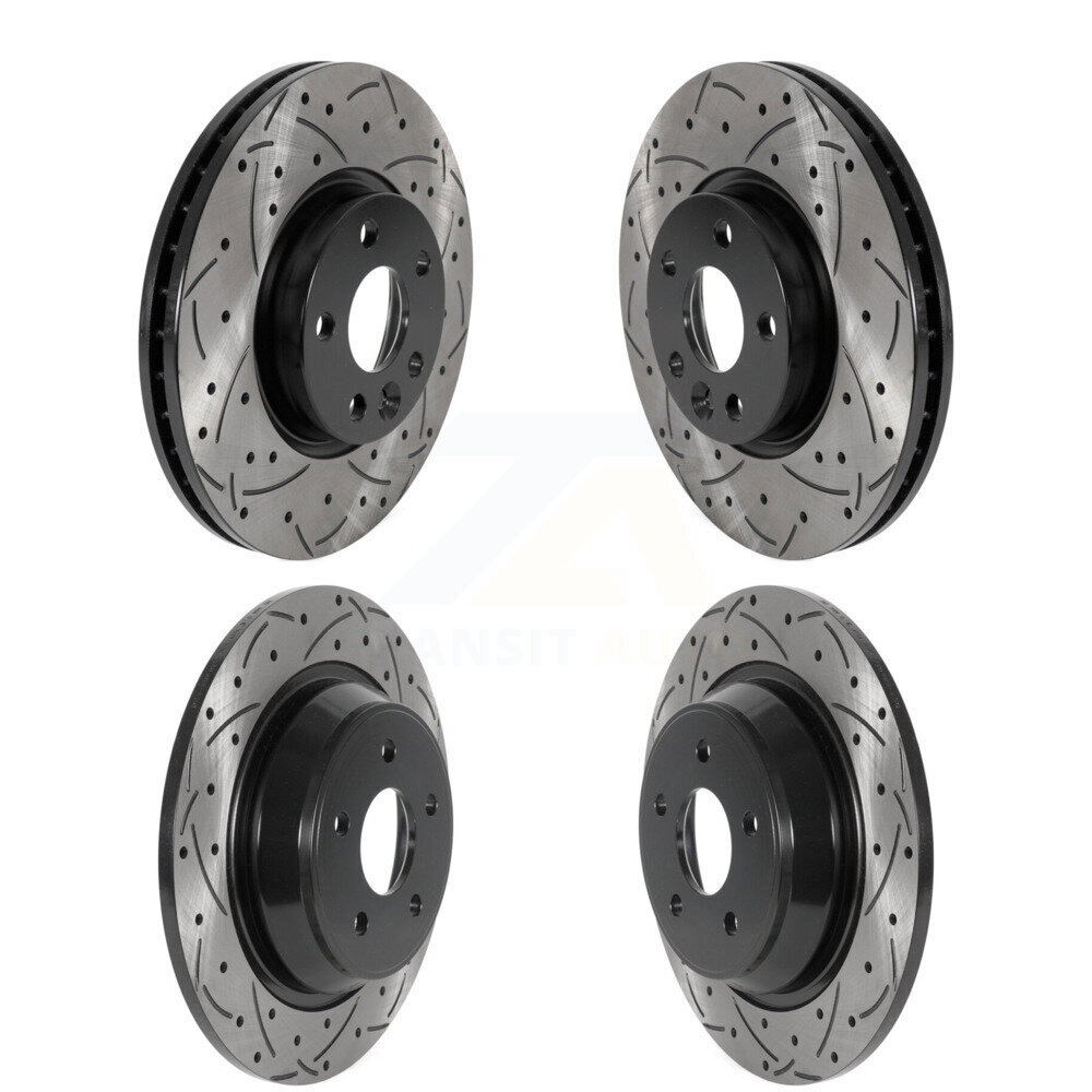 Front Rear Coated Drilled Slot Disc Brake Rotors Kit For 2012-2015 Land Rover Range Evoque KD-100492