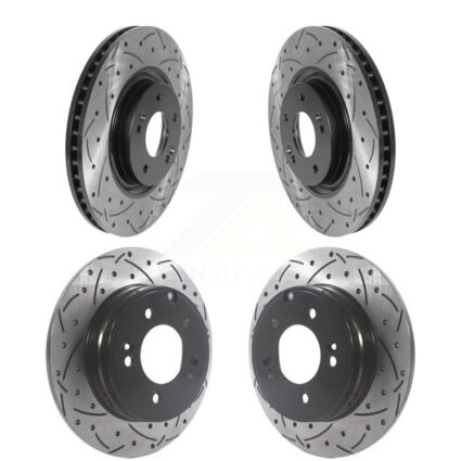 Front Rear Drilled Slot Disc Brake Rotors Kit For Hyundai Tucson Kia Optima Cadenza Azera KD-100499
