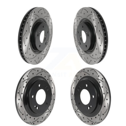 Front Rear Drilled Slot Disc Brake Rotors Kit For Kia Optima Hyundai Sonata Cadenza Azera KD-100501