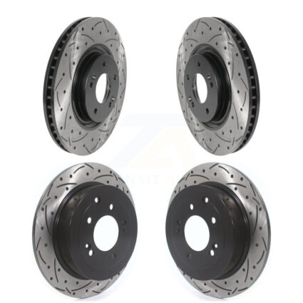 Front Rear Drill Slot Brake Rotor Kit For 2017-2022 Kia Sportage With Manual Parking KD-100502