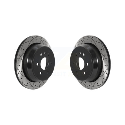 Rear Coated Drilled Slot Disc Brake Rotor Pair For 2015-2020 Chevrolet Colorado GMC Canyon KD-100520