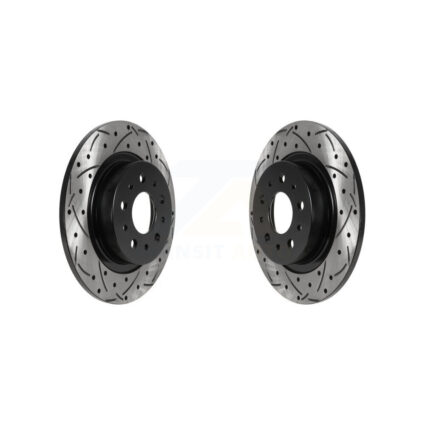 Rear Coated Drilled Slotted Disc Brake Rotors Pair For 2014-2020 Fiat 500L KD-100524