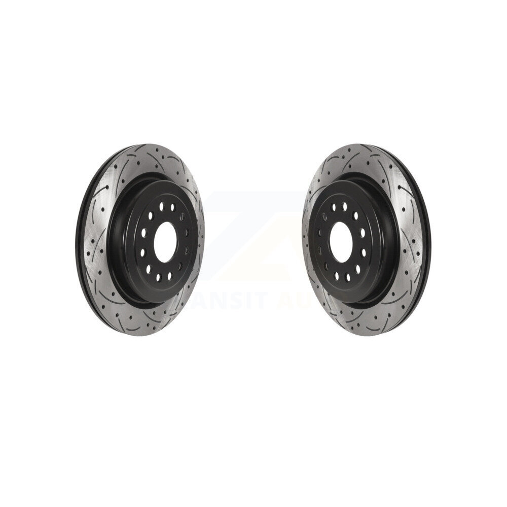 Rear Coated Drilled Slotted Disc Brake Rotors Pair For Ram 1500 KD-100525