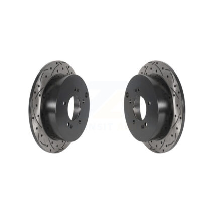 Rear Coated Drilled Slotted Disc Brake Rotor Pair For Hyundai Tucson Kia Sportage Santa Fe KD-100526