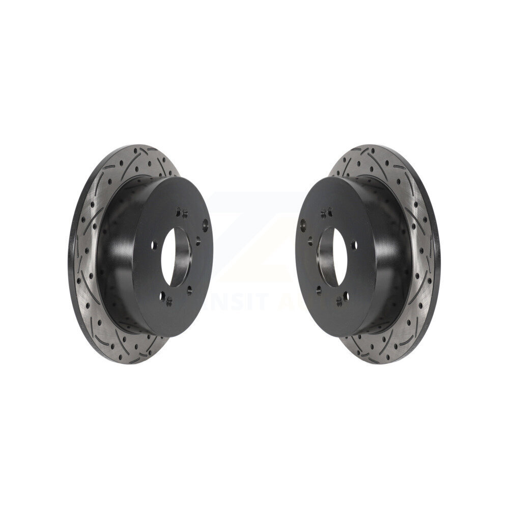 Rear Coated Drilled Slotted Disc Brake Rotor Pair For Hyundai Tucson Kia Sportage Santa Fe KD-100526