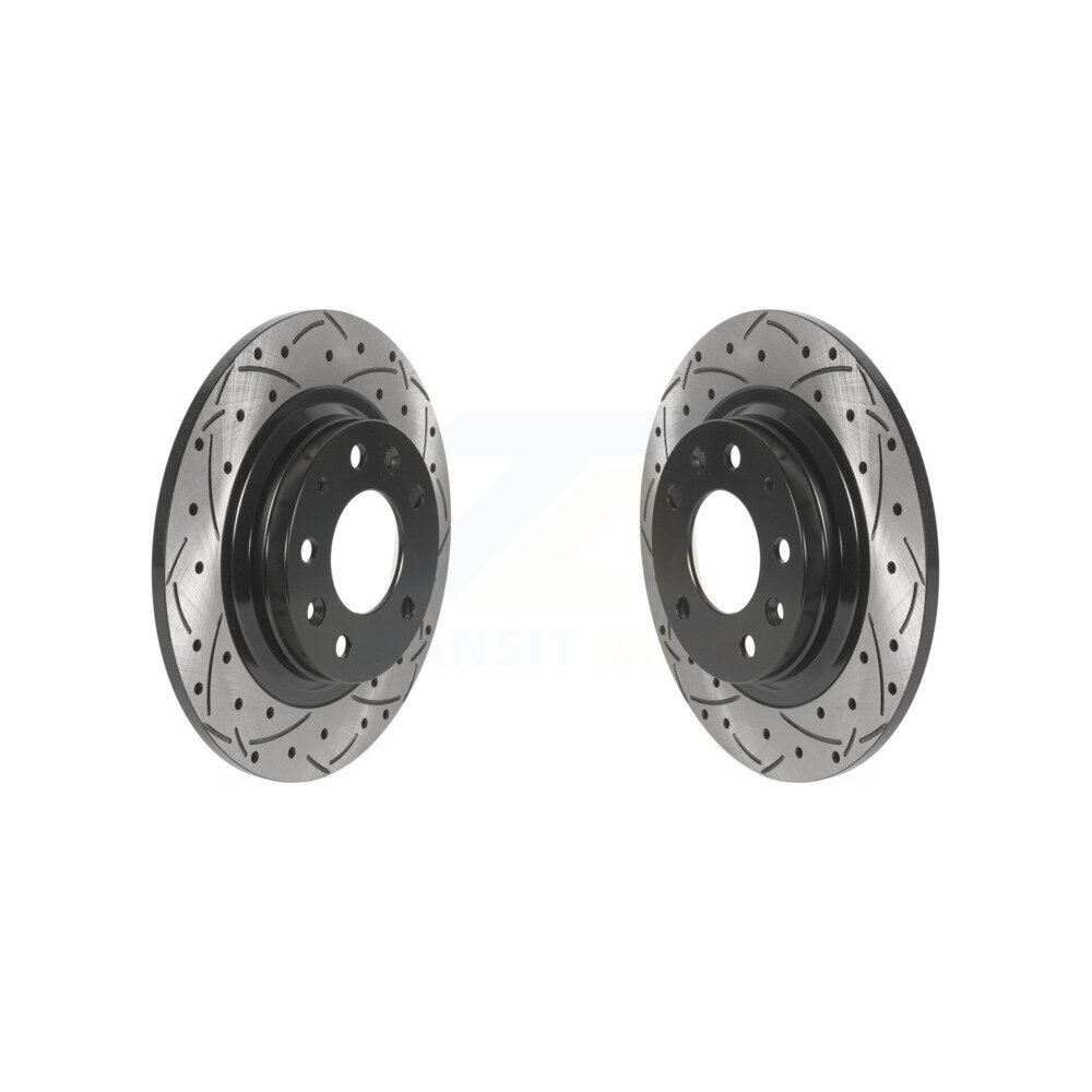Rear Drilled Slot Brake Rotors Pair For Ford Fusion Mazda 6 MX-5 Miata Lincoln MKZ Protege KD-100527