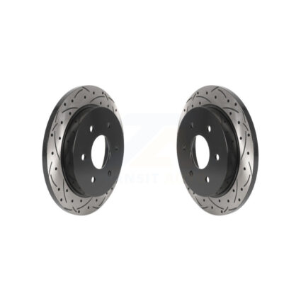 Rear Drilled Slot Disc Brake Rotors Pair For Nissan TITAN Armada INFINITI QX56 Pathfinder KD-100528