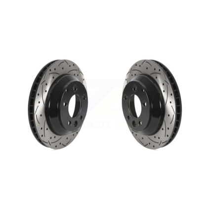 Rear Coat Drill Slot Disc Brake Rotors Pair For Porsche Cayenne Volkswagen Touareg Audi Q7 KD-100529