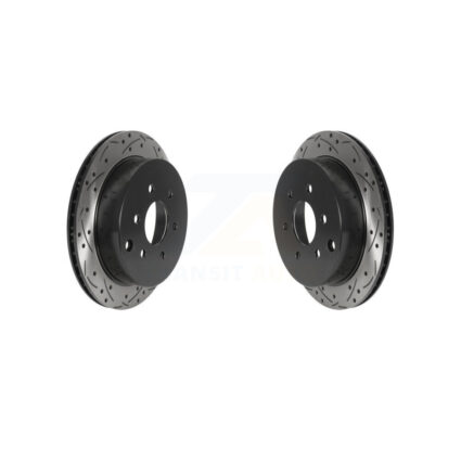Rear Coated Drilled Slot Disc Brake Rotors Pair For Nissan Frontier Xterra Suzuki Equator KD-100530