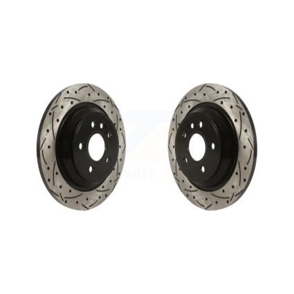 Rear Coated Drill Slot Disc Brake Rotors Pair For Volvo XC70 S60 V60 S80 Cross Country V70 KD-100533