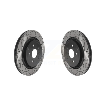 Rear Coated Drilled Slotted Disc Brake Rotors Pair For Volvo XC70 S60 V60 S80 V70 KD-100534