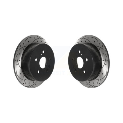 Rear Coated Drilled Slotted Disc Brake Rotors Pair For 2009-2016 Toyota Venza KD-100536