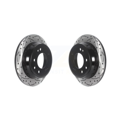 Rear Coated Drilled Slotted Disc Brake Rotors Pair For Hyundai Elantra Tucson Kia Sportage KD-100540