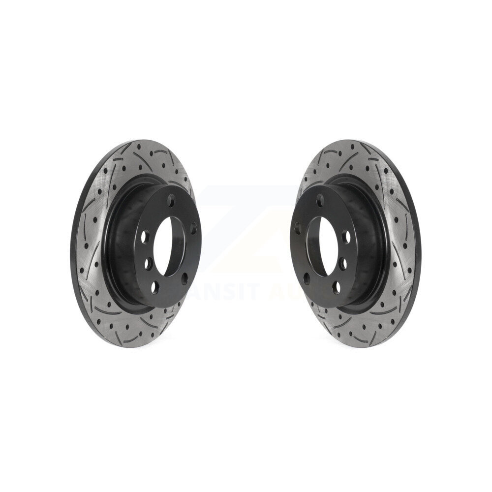 Rear Coated Drilled Slotted Disc Brake Rotors Pair For Mini Cooper Countryman Paceman KD-100542