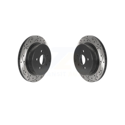 Rear Coated Drilled Slotted Disc Brake Rotors Pair For 2014-2018 Subaru Forester 2.0L KD-100548