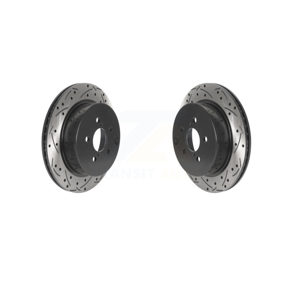 Rear Coated Drilled Slotted Disc Brake Rotors Pair For 2014-2018 Subaru Forester 2.0L KD-100548