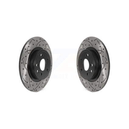 Rear Coated Drill Slot Disc Brake Rotors Pair For Land Rover Discovery Sport Jaguar E-Pace KD-100549