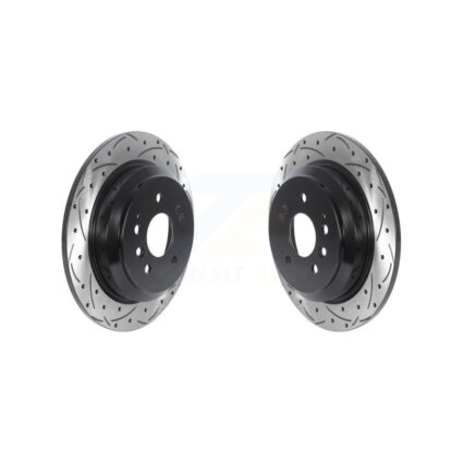 Rear Coated Drilled Slotted Disc Brake Rotors Pair For Honda Pilot Ridgeline Passport KD-100551